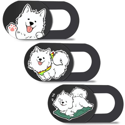 Hug Me Dog 3-Pack Laptop Camera Cover Slide - Cute Webcam Cover for MacBook Pro/Air, Dell, iPad, iPhone, iMac, Echo Show - Laptop Webcam Cover, Computer Camera Blocker, iPad Accessories
