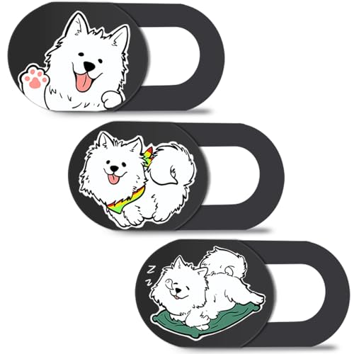 Hug Me Dog 3-Pack Laptop Camera Cover Slide - Cute Webcam Cover for MacBook Pro/Air, Dell, iPad, iPhone, iMac, Echo Show - Laptop Webcam Cover, Computer Camera Blocker, iPad Accessories