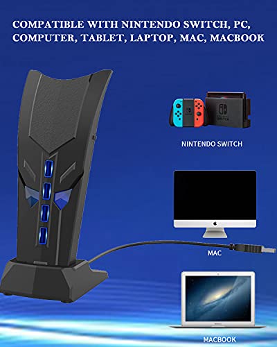 4-Port USB Hub for PS5, High-Speed Splitter Expander Adapter Extension for PS5/PS4/PS3, Xbox One/360, Xbox Series, Switch, PC, Tablet, Mac, Mouse, Keyboard With USB Station