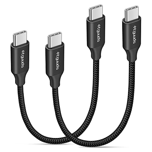etguuds Short USB C to USB C Cable 0.5ft, 2-Pack 60W USBC to USBC Cord, Type C to C Charger Cable Fast Charging for iPhone 17 16 15 Pro Max Plus Air, Samsung Galaxy S25 S24 S23, for MacBook, Pixel - color: Black, size: 0.5ft
