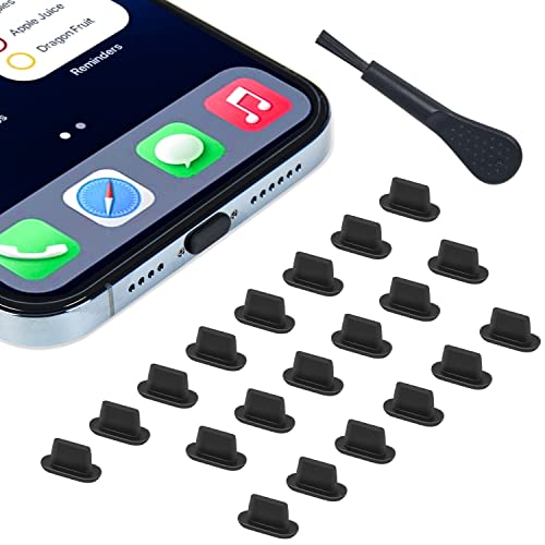 20X Anti Dust Plugs for iPhone 14, 14 Pro Max, 13, 13 Pro Max, 12, 12 Pro Max, 11, 11 Pro, X, XS, XR, 8, 7, iPhone Lightning Charging Port Dust Cover with Cleaning Brush, iPhone Silicone Dust Plugs - size: For iPhone(2 in 1)