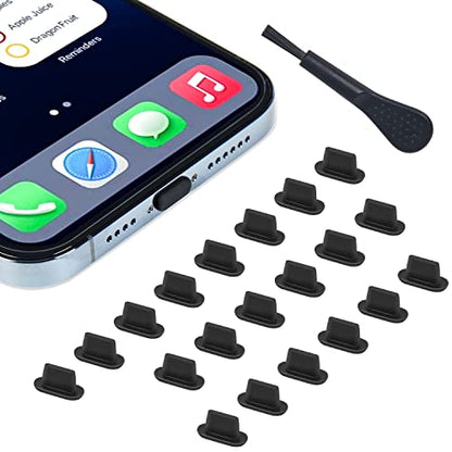 20X Anti Dust Plugs for iPhone 14, 14 Pro Max, 13, 13 Pro Max, 12, 12 Pro Max, 11, 11 Pro, X, XS, XR, 8, 7, iPhone Lightning Charging Port Dust Cover with Cleaning Brush, iPhone Silicone Dust Plugs - size: For iPhone(2 in 1)