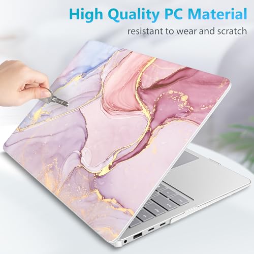 Mektron Case for 13.8" Microsoft Surface Laptop 8/7 (2026/2024) Surface Laptop 13.8 Inch Cover Fits Model 2036, Keyboard Cover +Screen Protector +Dust Plugs, Pink Marble - color: Pink Marble
