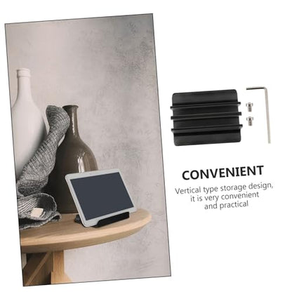 Luxshiny Aluminum Alloy Vertical Laptop Stand with Dual-Slot Design, Portable Tablet and Laptop Base Holder for Office Desk, Compatible with Multiple Devices, Black