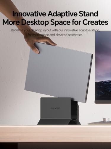 USB C Docking Station Dual Monitor 4K@60Hz, 11-in-1 Vertical Laptop Stand Dock, 100W PD, 10Gbps Data, Gigabit Ethernet, Compatible with Dell Lenovo HP Windows Laptops, Black - color: Black