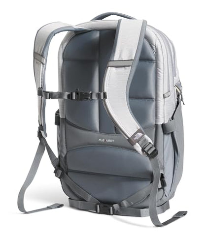 The North Face Surge Commuter Laptop Pack, Wht Met Mélange/Mid Gy-NPF, OSFA | Everyday Travel Bag, Laptop Sleeve, Water-Repellent - color: Tnf White Metallic Mélange/Mid Grey-npf