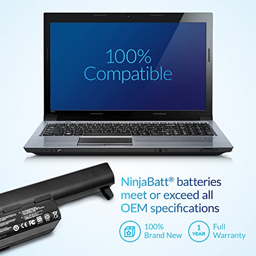 NinjaBatt Battery for Asus A32-K55 K55 K55N K55VD K55VM Q500 Q500A | Fits R503U R503A R503C X75VD K75VM K75VD K75DE K45VS K45VJ K55DR K55VS R400 R500 R700 – 6 cells 4400mAh 48Wh - size: ASUS A32-K55 Q500