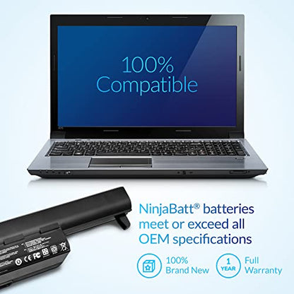 NinjaBatt Battery for Asus A32-K55 K55 K55N K55VD K55VM Q500 Q500A | Fits R503U R503A R503C X75VD K75VM K75VD K75DE K45VS K45VJ K55DR K55VS R400 R500 R700 – 6 cells 4400mAh 48Wh - size: ASUS A32-K55 Q500