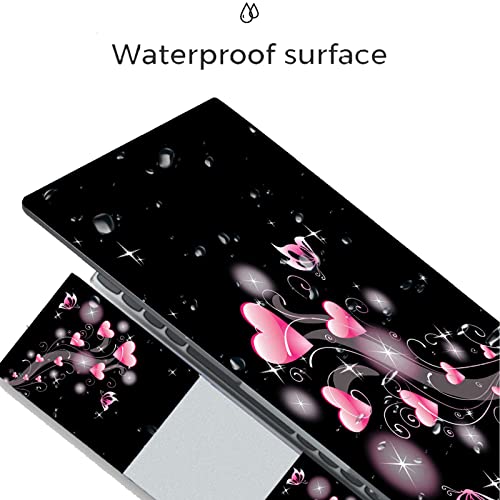 Laptop Skin Sticker,13.3 14 15 15.4 15.6 inch Laptop Skins,Universal Vinyl Decal,Dustproof Scratch Resistant Reusable Cover Protector with Free 2 Wrist Pads (Pink Love) - color: Pink Love
