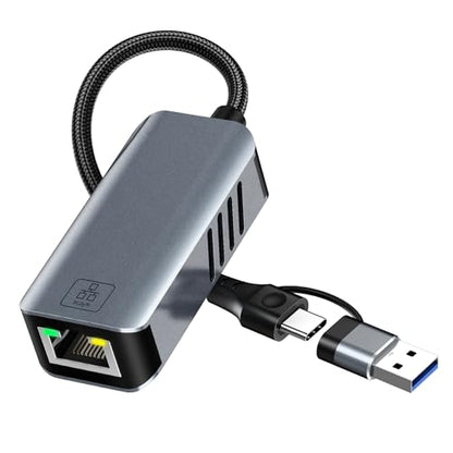 5gb USB to Ethernet Adapter - 5000Mbps USB-A & USB C to RJ45 Network Converter 5g Fast LAN Ethernet Dongle for MacBook Air/Pro, HP, XPS, Laptop, Surface, iPad, iPhone 17/16/15 and Android Phone - color: 5gb