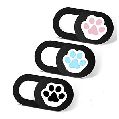 Webcam Cover Slide Ultra Thin Laptop Camera Privacy Paw Pack of 3 | 3 Pcs Cute Paw, Ultra thin camera cover fit for Cell phone desktop tablet PC, front camera blocks webcam to protect privacy - color: Paw 3
