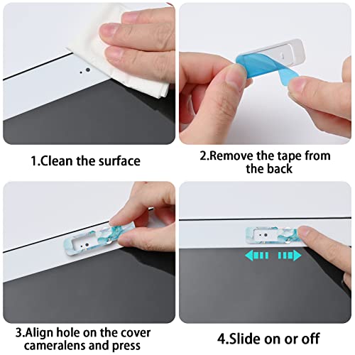 Webcam Cover, 3 Pieces, Laptop Camera Cover, Privacy Shielding Capacity is Twice as Big as The Traditional, Suitable for Computer Mobile Phones, laptops, Tablets and so on (Blue Marble) - color: Blue marble