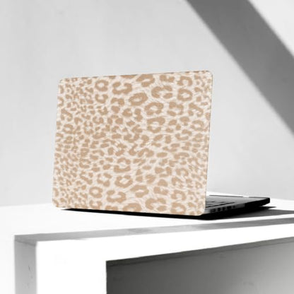 Leopard Case for MacBook Air 13 inch 2026-2022 M5/M4/M3/M2 Logo Cutout | Glitter Cheetah Print PU Leather Hardshell Case & Keyboard Cover for Mac Air 13.6 inch A3449 A3240 A3113 A2681, Brown - color: 01 Brown Leopard Print