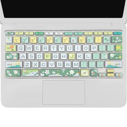 Silicone Keyboard Cover for HP Chromebook 11 x360, Chromebook 11 G2/G3/G4/G5/G6 EE/G7 EE, HP Chromebook 14-ca 14-ak 14-X Series, HP Chromebook 14 G2 G3 G4, Spring Flowers - color: Spring Flowers
