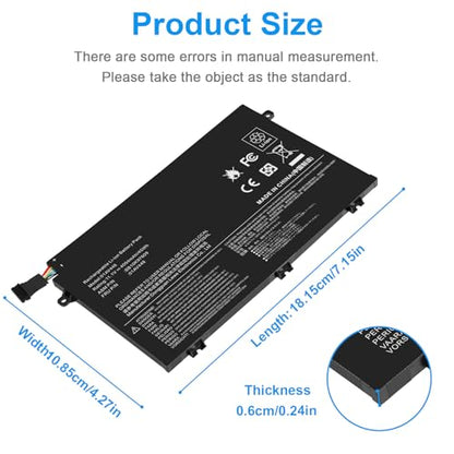 Futurebatt 01AV448 01AV445 L17C3P51 SB10K97609 Laptop Battery Replacement for Lenovo ThinkPad E480 E485 E495 E580 E585 E490 E590 E595 E14 E15 Series L17M3P52 01AV447 01AV446 L17L3P51 L17M3P51 - size: 01AV448 8.90 4.88 0.67in