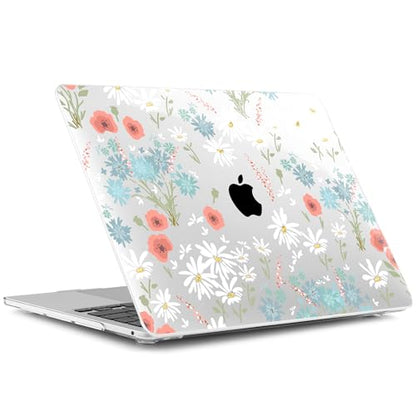 Batianda LumiArt Case for MacBook Pro 13 inch 2022 2020, Cute Daisy | Fits Model A2338 M2 M1 A2251 A2289, with Bright Color Botanical Design, Slim Hard Shell For School Girls Women and Travelers - color: Cute white flower