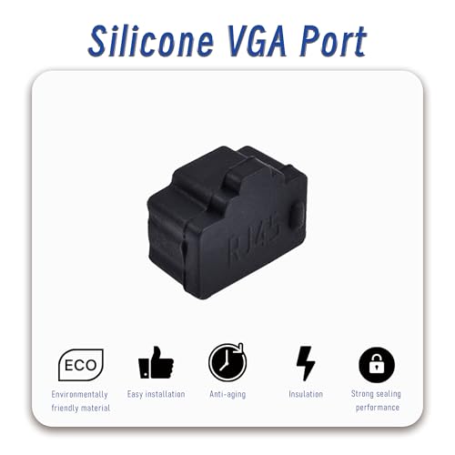 20 PCS RJ45 Port Anti-dust Plugs, Silicone Covers Caps Stoppers, Port Protector for TV,Computer, Other Devices, 0.47 x 0.33 (LxW) - size: RJ45/Black/20 PCS