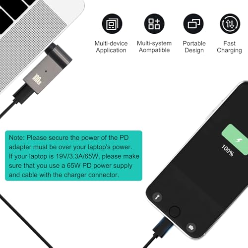 2PCS USB C to DC 4.5x3.0mm PD Trigger Female Laptop Power Charging Adapter 5A 100W Barrel Jack Plug Converter for HP Laptop Notebook