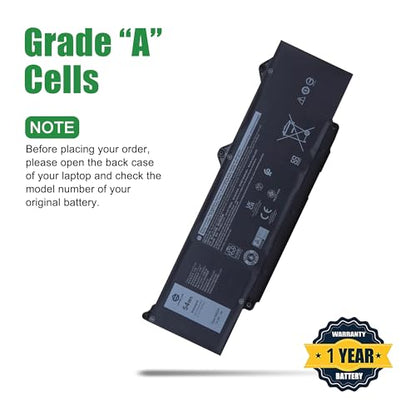 DR02P Laptop Battery Replacement for Dell Latitude 5350 5440 5450 5540 5550 7455 3340 3440 3450 3540 3550 5340 Precision 3480 3490 3580 3590 Series 02X1V9 2X1V9 RXF9T 803W6 WYJ45 11.4V 54Wh - size: 13.4*5.8*1.1inch DR02P