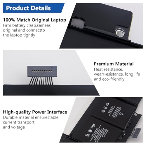 DJW A1618 Laptop Battery Replacement for Mac Book Pro Retina 15 inch A1398 (Late 2013, Mid 2014, Early 2015) - size: A1618