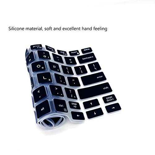 2Pcs Keyboard Cover for Dell Latitude 5400 5401 5411 7400 14 Inch with Pointing Laptop |Dell Latitude 14 US Layout Keyboard Protective Cover Skin (Black+Clear) - color: Black+Clear