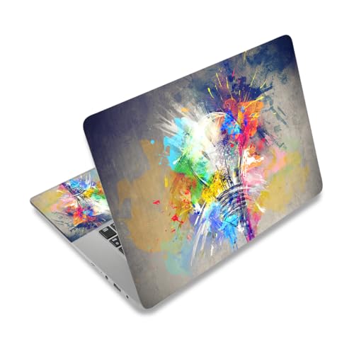 Laptop Decal Sticker Skin Cover, 11.6”12" 13" 13.3" 14" 15" 15.4" 15.6" Universal Laptop Netbook Vinyl Skin Sticker Cover Art Notebook Reusable Protector (2 Wrist Pad Included), Colorful Bulbs - color: Colorful bulbs