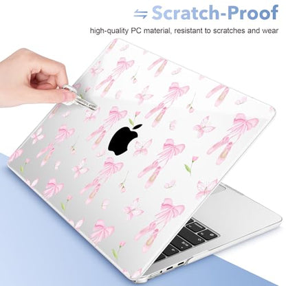 May Chen for MacBook Air 15 inch Case M5 M4 M3 M2 2026 2024-2023, Model A3448 A3241 A3114 A2941, Closes Seamlessly Hard Shell Laptop Cover with Keyboard Cover, Ballet Shoes - color: Ballet shoes