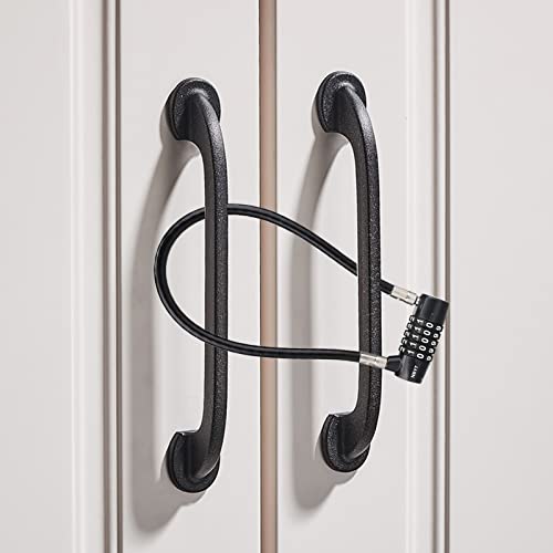 5-Digit Long Cable Locks with Combination Padlock,15" Length 5/16" Diameter,gate Locks for Outdoor Wooden Metal Backyard Fence,Reset Code,for Cabinet Door Handles, Bikes, Schools, Sheds, ski - size: 15" Cable (5/16" Diameter)