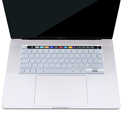 MOSISO Keyboard Cover Compatible with MacBook Pro 13 inch M2 M1 | 2023-2020 A2338 A2289 A2251&Compatible with MacBook Pro 16 2020 2019 A2141 Touch ID, Protective Silicone Skin, Baby Blue - color: Baby Blue