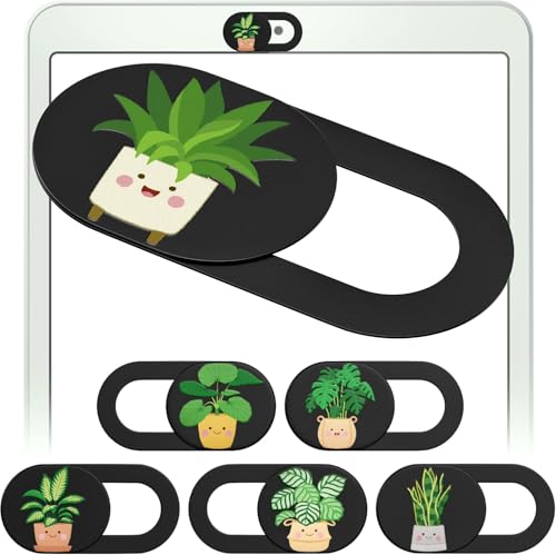MESMOS 6pk Laptop Camera Cover Slide Cute, Laptop Accessories, Phone & Computer Camera Webcam Cover Slide, Web Cam Privacy Blocker (Plants (Small Size)) - size: Small