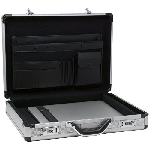 Alpine Swiss Executive Aluminum Briefcase Padded Laptop Briefcase For Men Hard Shell Attache Case Combo Lock Business Case