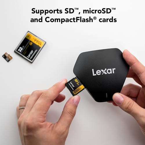 Lexar Multi-Card 3-in-1 SD/Micro SD/CF Card Reader, Up to 312MB/s, USB 3.1 | Compatible w/ USB 3.1 & 2.0, UHS-I Backwards-compatible, Includes USB-C/A Cable, LRW500URBNA - style: CF / MicroSD / SD 3-in-1 USB 3.1