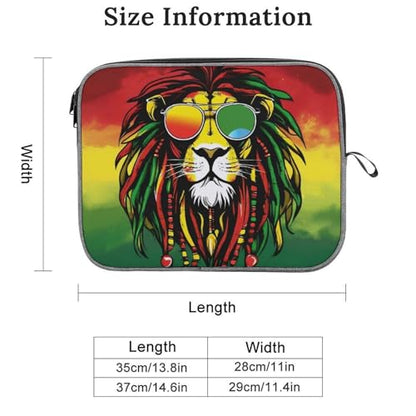 Fashion Laptop Sleeve, Women Men Large Pocket Computer Carrying Cover, Shockproof Laptop Case for Travel, Commuting, Cool Rasta Flag Reggae Lion, 13inch - color: Style(963), size: 13inch
