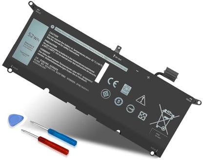 DXGH8 7.6V 52Wh Battery for Dell XPS 13 9370 9380 2019 Inspiron 13 7390 7391 2-in-1 5390 5391 7490 Latitude 3301 E3301 Vostro 5390 5391 Series 0H754V H754V G8VCF G8VCF6C HK6N5 P113G001 P82G P82G001 - size: 10.13*3.88*0.18inch