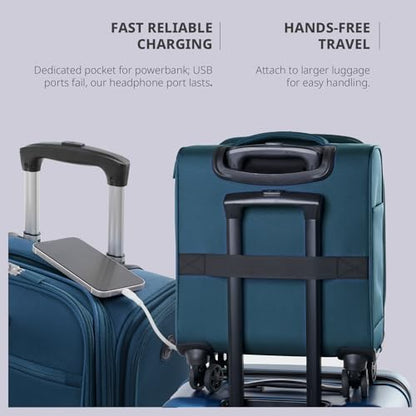Verage Underseat Carry On Luggage with Wheels, 14.5-Inch Spinner Small Suitcase, Softside Lightweight Travel Bag for Men and Women, Airplane Carry On Bag, Nautical Blue - color: Retro blue, size: Basic Underseat