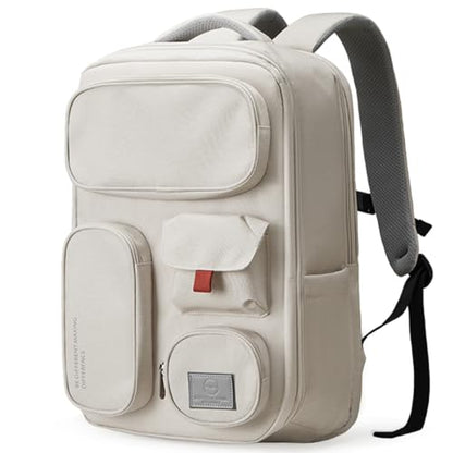 mixi Travel Backpack for Women & Men 15.6'' Laptop Carry On Weekender Bag Outdoor Hiking with Multifunction Pockets 180° Open Water Resistant 18 Inch 22L, Moonlight White - color: Moonlight White