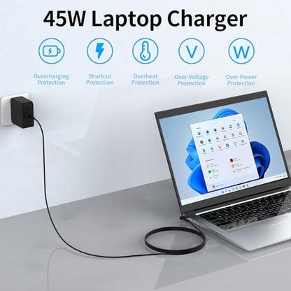 45W AC Charger fit for Lenovo IdeaPad Flex 4 5 100 100S 110 120S 130 320S 330 510 520 S145 Yoga 710 80TJ 81H5 81N3 81SS 81WA 20V 2.25A ADL45WCC PA-1450-55LL Laptop Adapter Power Supply Cord