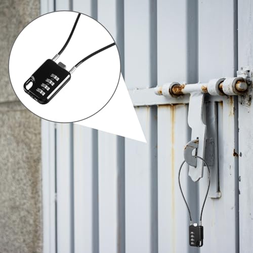 2 PCS Compact Design Resettable 4-Digit Combination Padlock with 12 Inches Long Cable, Small Cable Locks with Combination Durable Stainless Steel Cables Combo Lock Multipurpose Lock for Suitcase, Gym
