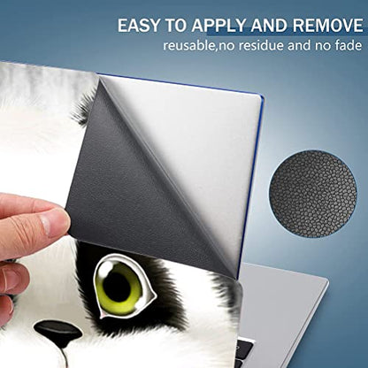 Laptop Skin Sticker,13.3 14 15 15.4 15.6 inch Laptop Skins,Universal Vinyl Decal,Dustproof Scratch Resistant Reusable Cover Protector with Free 2 Wrist Pads (Panda) - color: Panda