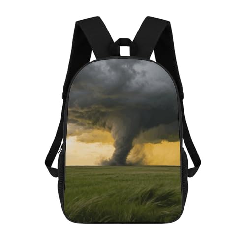 17-Inch Laptop Backpack Water-Resistant Prairie Tornado Cloud Daypack with Shoulder Strap Lightweight Casual Rucksack for Travel Commuter Hiking Outdoor Activities 20l Black