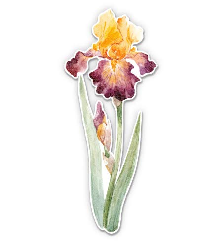 Iris Flower Pretty - 3" Vinyl Sticker - for Car Laptop I-Pad Phone Helmet Hard Hat - Waterproof Decal