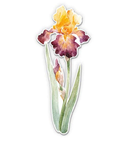 Iris Flower Pretty - 3" Vinyl Sticker - for Car Laptop I-Pad Phone Helmet Hard Hat - Waterproof Decal