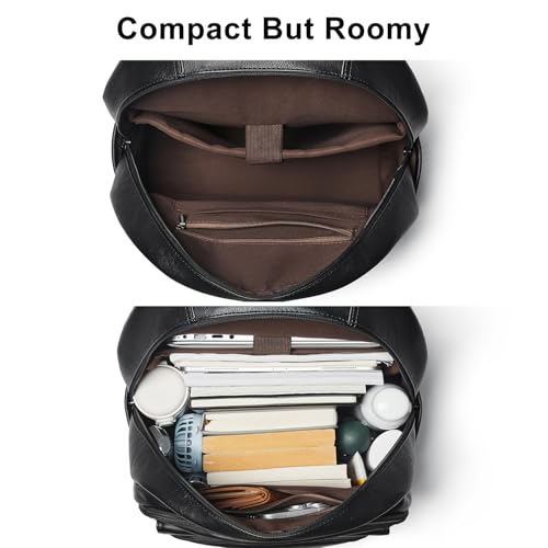 Leresas Backpack Purse for Women Mens Work Travel Teacher Back Pack Laptop Business Vegan Leather Backpack Fashion College Computer Bag Black - color: Black