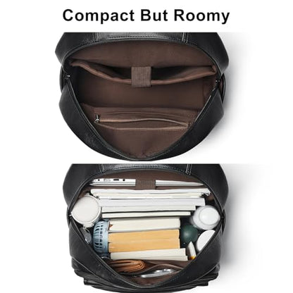 Leresas Backpack Purse for Women Mens Work Travel Teacher Back Pack Laptop Business Vegan Leather Backpack Fashion College Computer Bag Black - color: Black