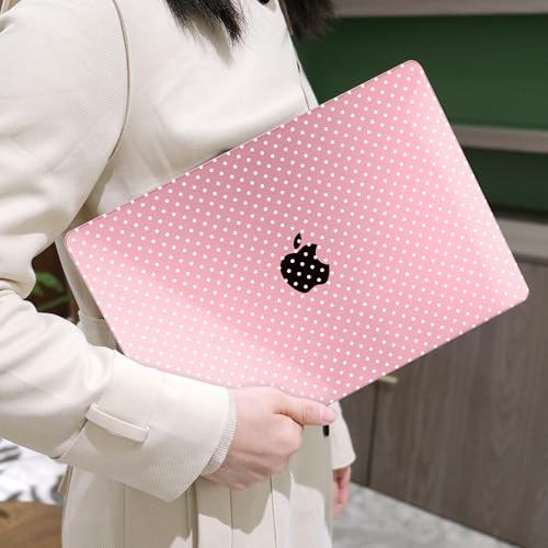 MEEgoodo for M5/M4/M3/M2 MacBook Air 15 inch Case 2026 2025 2024 2023, Case Fit Model (A3448/A3241/A3114/A2941) for MacBook Air 15.3 inch, Cherry Blossom Pink&Polka Dots - color: Cherry Blossom Pink&Polka Dots