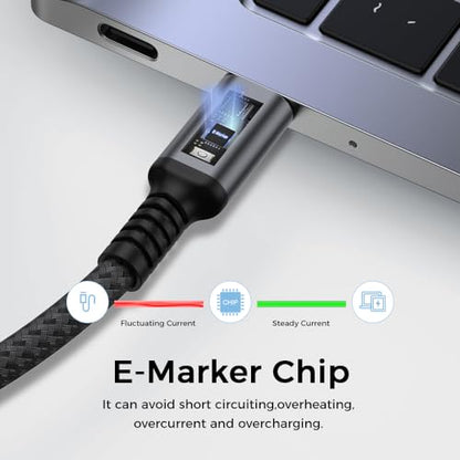 Power Thread USB C to USB C Cable 240W | USB-if Certified | PD 3.1 Fast Charging Cable | E-Marker Chip | 480Mbps Data Transfer, Braided Nylon for MacBook, iPad, Samsung, Laptop