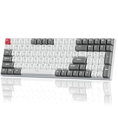 RK ROYAL KLUDGE RK100 Wireless Mechanical Keyboard RGB Backlit Bluetooth5.1/2.4G/Wired 96% Full Size 100-Key Hot Swappable Gaming Keyboard Brown Switch Classic - color: Classic, size: Hot Swappable Brown Switch