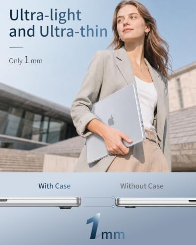Matte Clear Laptop Cover for MacBook Air 13 inch Case 2026-2022 | 13.6-in Mac M5 M4 M3 M2 Chip Model A3449 A3240 A3113 A2681, Ultra Thin Hard Shell Protect From Scratches, Frosted Transparent - color: Matte Transparent, size: MacBook Air 13.6"