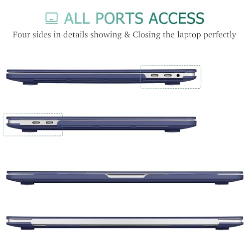 May Chen for MacBook Pro 16 Inch 2019 Release Model: A2141, Hard Shell Case Cover Screen Protector & Keyboard Cover for MacBook Pro 16 Retina with Touch ID & Touch Bar - Navy Blue - color: Navy blue