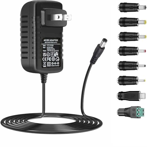 Universal AC Adapter 15V 1A Power Supply 15W AC110V to DC15V Power Driver 15V 100mA~1000mA All Compatible with 8 DC Plug Tips adapters Charger Transformer AC-DC Adapter (DC15V~1A) - color: 1A, size: DC15V